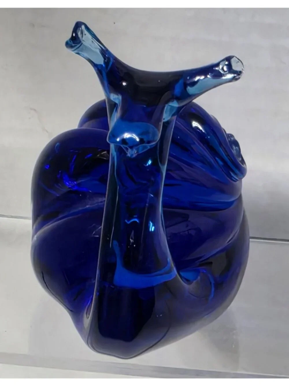 Cobalt Blue Art Glass Snail Figurine Paperweight Hand Blown 5